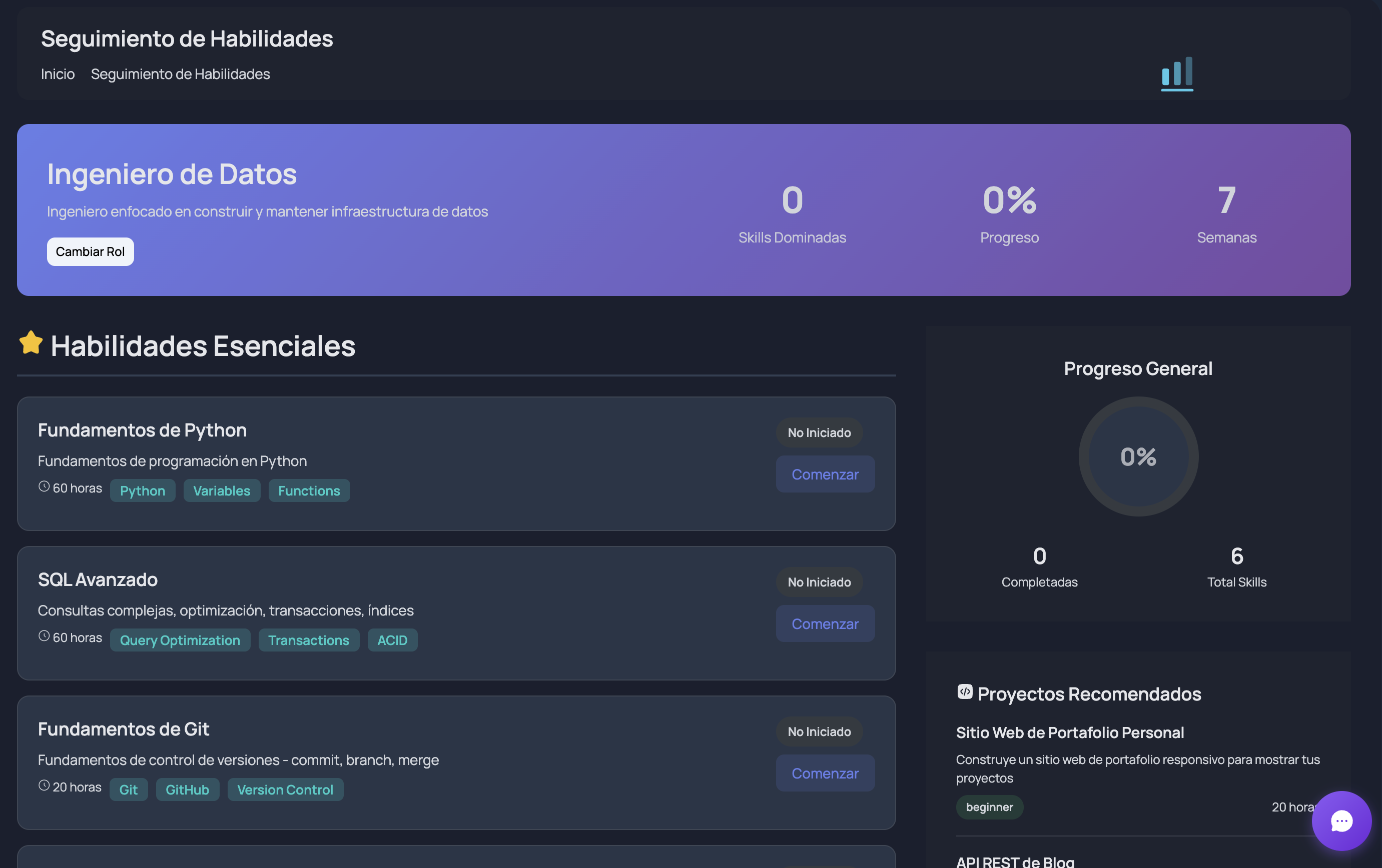 Skill Tracker & Learning Roadmap